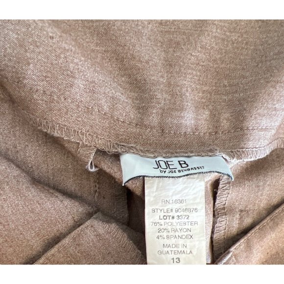 Joe B  classy brown tint straight leg pants size 13 - Picture 9 of 10